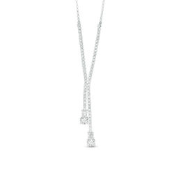 Lab-Created White Sapphire Lariat Necklace in Sterling Silver
