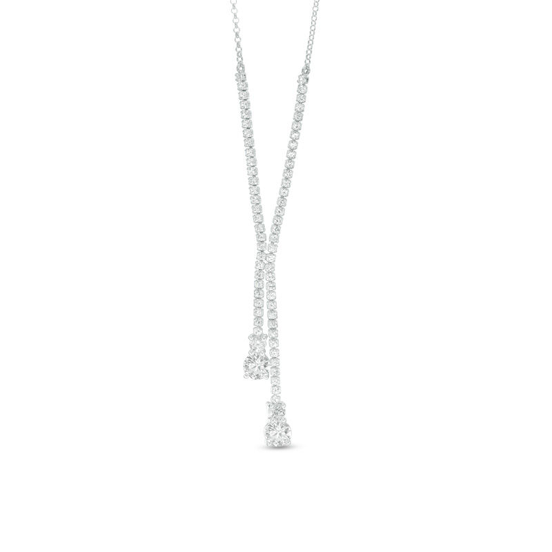 Lab-Created White Sapphire Lariat Necklace in Sterling Silver | Zales ...