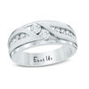 Thumbnail Image 1 of Ever Us® Men's 1 CT. T.W. Two Stone Diamond Satin Slant Band in 14K White Gold