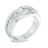 Thumbnail Image 1 of Ever Us® Men's 1 CT. T.W. Two Stone Diamond Satin Slant Band in 14K White Gold