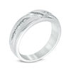 Thumbnail Image 1 of Ever Us® Men's 1/2 CT. T.W. Two Stone Diamond Satin Slant Band in 14K White Gold