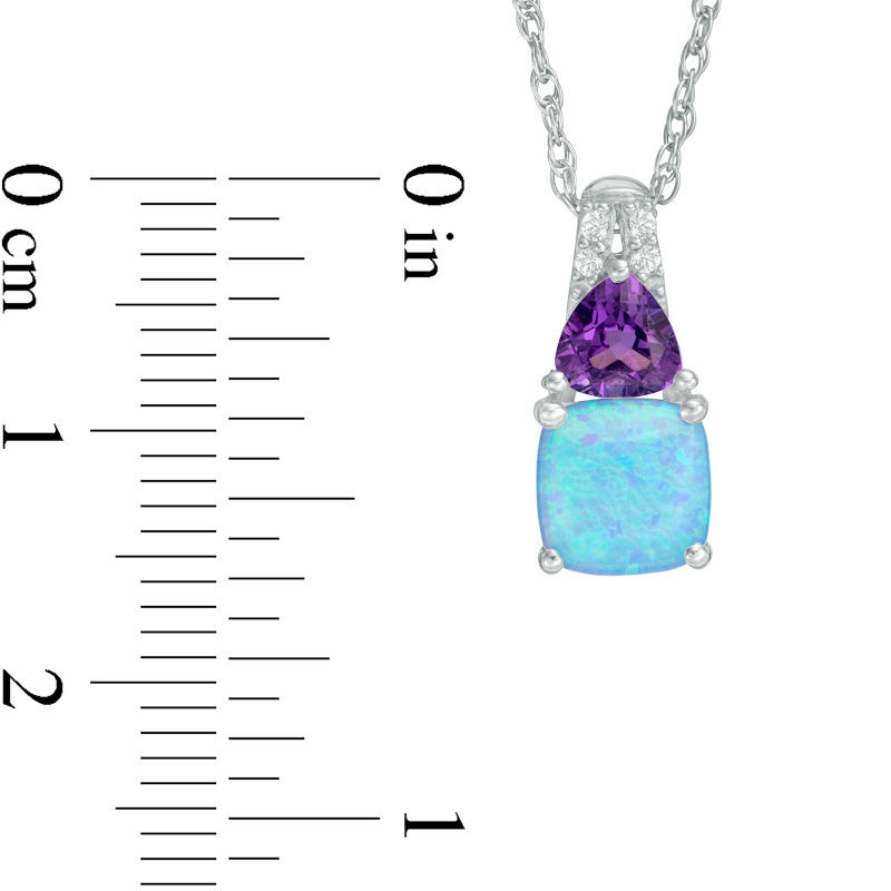 Main Image 3 of Lab-Created Blue Opal, Amethyst and White Sapphire Three Piece Set in Sterling Silver