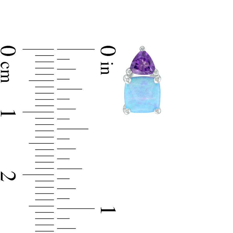 Main Image 4 of Lab-Created Blue Opal, Amethyst and White Sapphire Three Piece Set in Sterling Silver