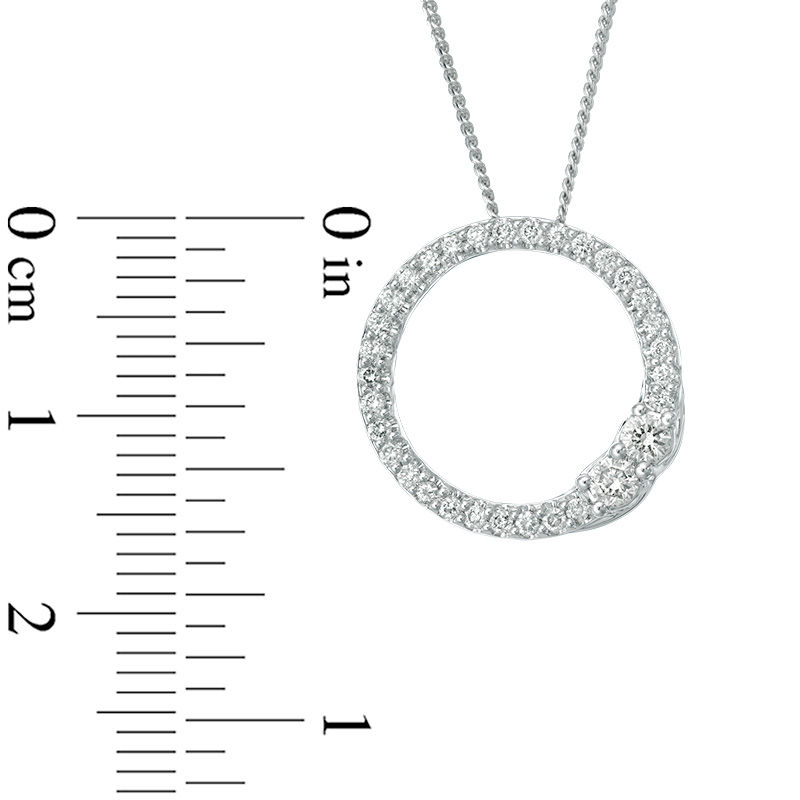 Ever Us 1 3 CT. T.W. Two Stone Diamond Open Circle Pendant in 14K White Gold 19 Zales Outlet