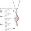 Thumbnail Image 4 of Ever Us® 1/4 CT. T.W. Two-Stone Diamond Linear Swirl Pendant in 14K Two-Tone Gold - 19"