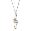 Thumbnail Image 1 of Ever Us® 1/2 CT.T.W. Two-Stone Diamond Linear Swirl Pendant in 14K Two-Tone Gold - 19"