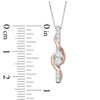 Thumbnail Image 3 of Ever Us® 1/2 CT.T.W. Two-Stone Diamond Linear Swirl Pendant in 14K Two-Tone Gold - 19"
