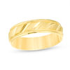 Thumbnail Image 0 of Men's 6.0mm Brushed Milgrain Slant Comfort Fit Wedding Band in 14K Gold