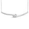 Thumbnail Image 1 of Ever Us® 1/2 CT. T.W. Two-Stone Diamond Bypass Necklace in 14K White Gold - 17"