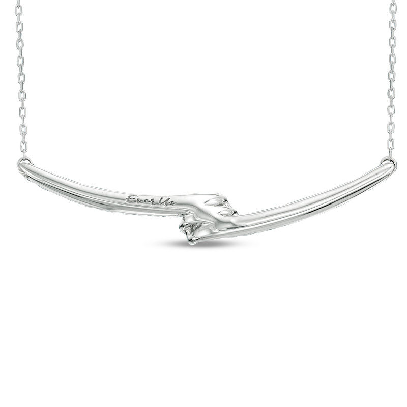 Main Image 2 of Ever Us® 1 CT. T.W. Two-Stone Diamond Bypass Necklace in 14K White Gold - 17"