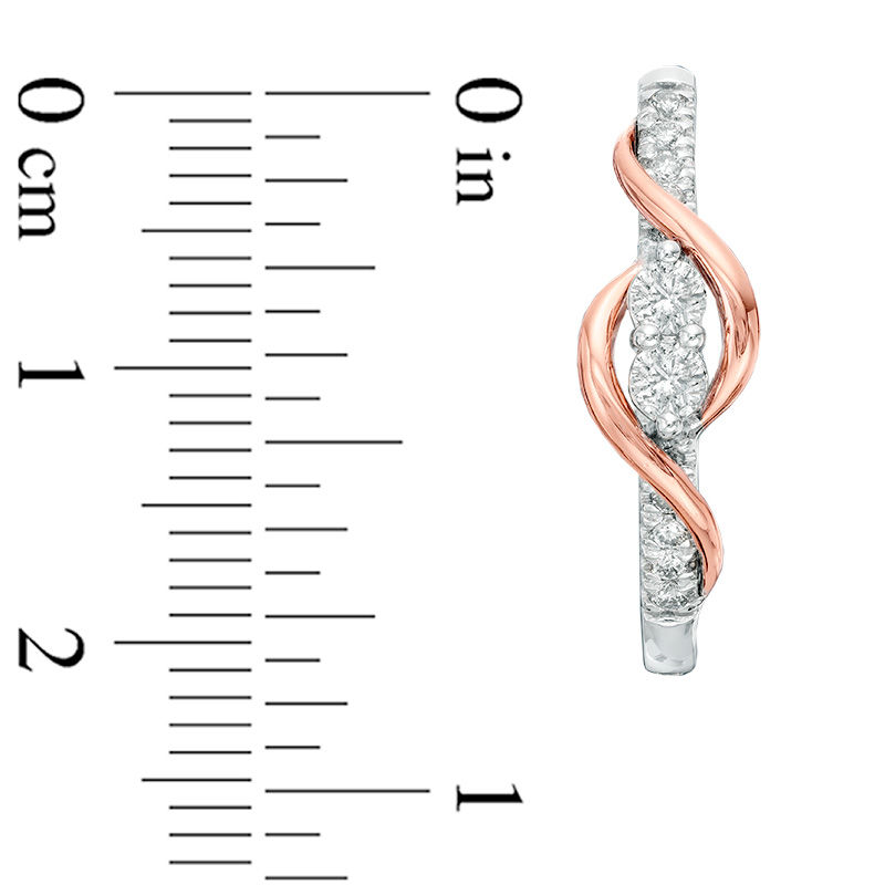 Ever Us® 1/2 CT. T.W. Two-Stone Diamond Linear Swirl Earrings in 14K Two-Tone Gold