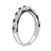 Thumbnail Image 2 of 1/8 CT. T.W. Black Diamond Vintage-Style Wedding Band in 10K White Gold with Black Rhodium