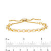 Thumbnail Image 1 of Lab-Created White Sapphire Circle Link Bolo Bracelet in Sterling Silver with 18K Gold Plate - 9.0"