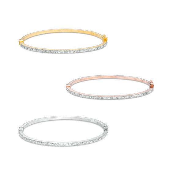 Diamond Fascination™ Three Piece Bangle Set in Sterling