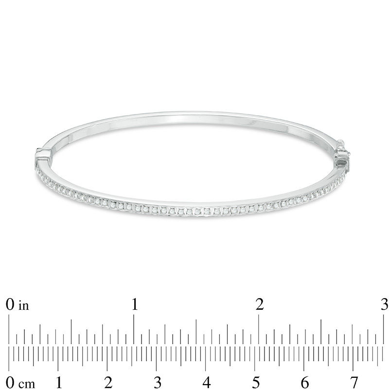 Main Image 2 of Diamond Fascination™ Three Piece Bangle Set in Sterling Silver and 18K Two-Tone Gold Plate and Platinum Plate