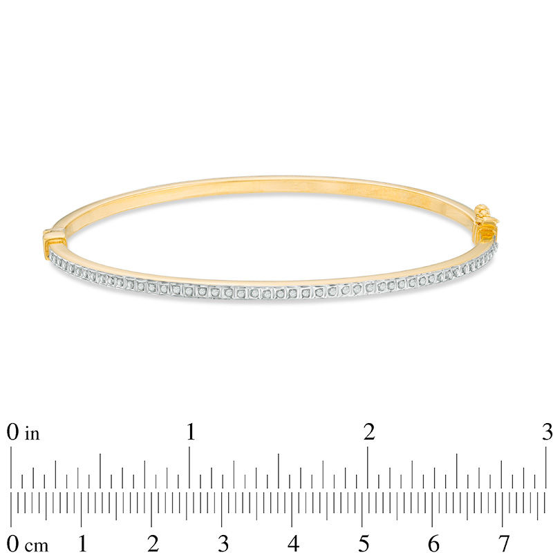 Diamond Fascination™ Three Piece Bangle Set in Sterling Silver and 18K Two-Tone Gold Plate and Platinum Plate