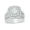 Thumbnail Image 0 of 2-1/2 CT. T.W. Certified Canadian Diamond Double Cushion Frame Bridal Set in 14K White Gold (I/I2)