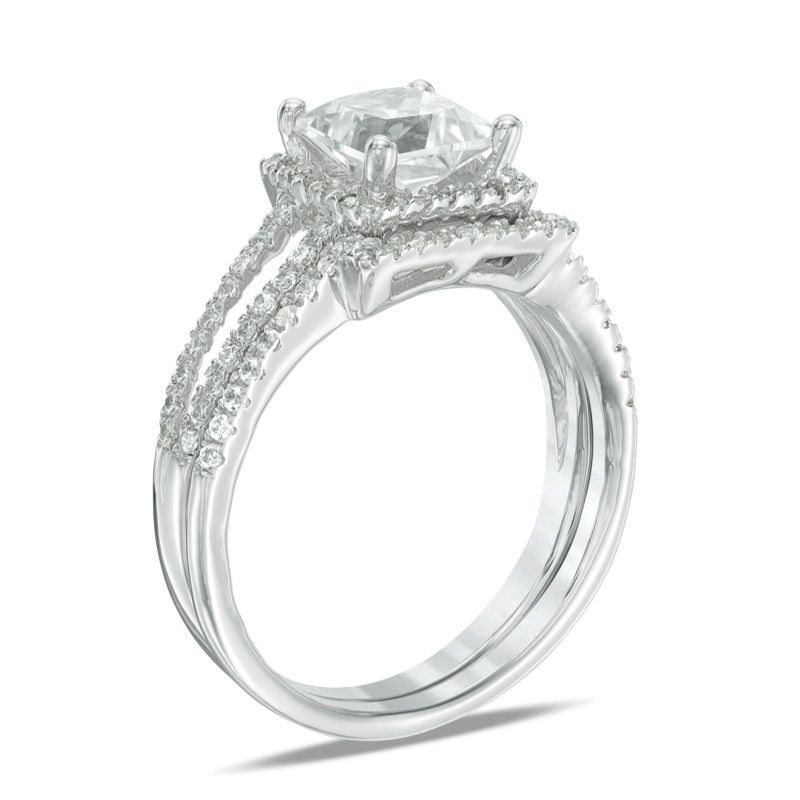 Custom White Sapphire And Diamond Engagement Ring #103211 - Seattle  Bellevue | Joseph Jewelry