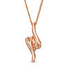 Thumbnail Image 1 of Ever Us™ 1/4 CT. T.W. Two-Stone Diamond Bypass Pendant in 14K Rose Gold - 19"