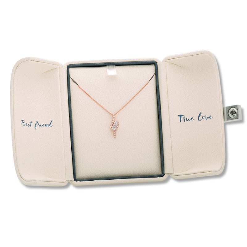 Ever Us™ 1/4 CT. T.W. Two-Stone Diamond Bypass Pendant in 14K Rose Gold - 19"