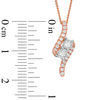 Thumbnail Image 3 of Ever Us™ 1/4 CT. T.W. Two-Stone Diamond Bypass Pendant in 14K Rose Gold - 19"