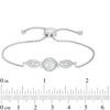 Thumbnail Image 1 of 5.0mm Lab-Created White Sapphire Frame Vintage-Style Bolo Bracelet in Sterling Silver - 9.0"