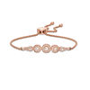 Thumbnail Image 0 of Morganite and Lab-Created White Sapphire Frame Bolo Bracelet in Sterling Silver with 18K Rose Gold Plate - 9"
