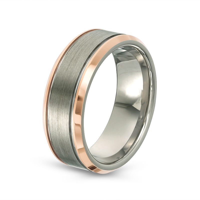 Men's 8.0mm Two-Tone Tantalum Wedding Band - Size 10