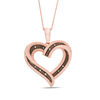 Thumbnail Image 0 of Champagne Diamond Accent Swirl Heart Pendant in Sterling Silver with 14K Rose Gold Plate