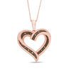 Thumbnail Image 1 of Champagne Diamond Accent Swirl Heart Pendant in Sterling Silver with 14K Rose Gold Plate