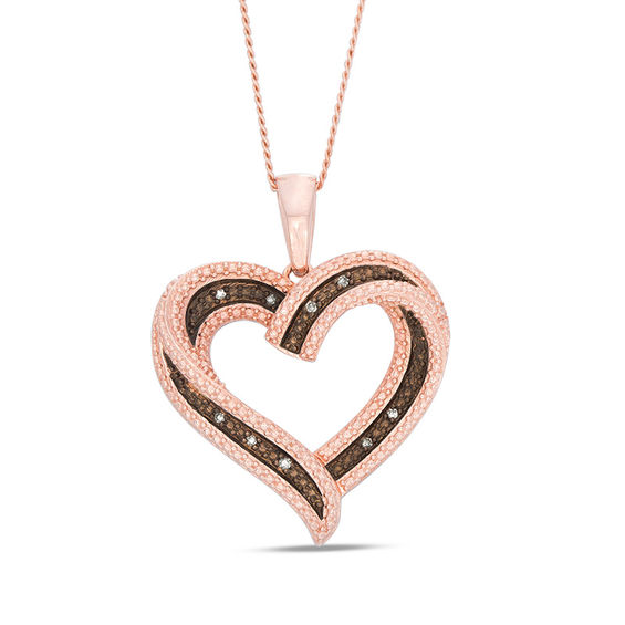 Champagne Diamond Accent Swirl Heart Pendant In Sterling Silver With 14k Rose Gold Plate Zales - Enhanced Blue And White Diamond Accent Swirl Heart Pendant In Sterling Silver Champagne Diamond Accent Swirl Heart Pendant In Sterling Silver With 14k Rose Gold Plate Zales - Enhanced Blue And White Diamond Accent Swirl Heart Pendant In Sterling Silver