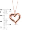 Thumbnail Image 1 of Champagne Diamond Accent Swirl Heart Pendant in Sterling Silver with 14K Rose Gold Plate