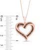 Thumbnail Image 2 of Champagne Diamond Accent Swirl Heart Pendant in Sterling Silver with 14K Rose Gold Plate