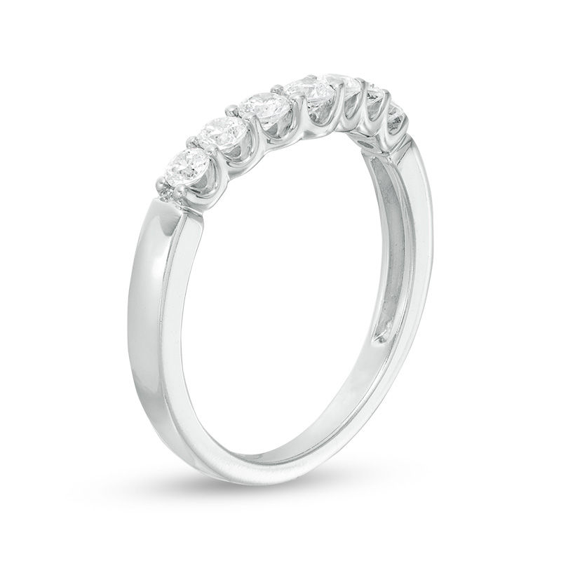 Main Image 2 of 1/2 CT. T.W. Diamond Contour Anniversary Band in 14K White Gold