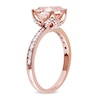 Thumbnail Image 2 of 8.0mm Cushion-Cut Morganite and Diamond Accent Engagement Ring in 10K Rose Gold