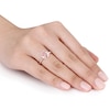 Thumbnail Image 3 of 8.0mm Cushion-Cut Morganite and Diamond Accent Engagement Ring in 10K Rose Gold