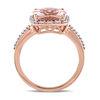 Thumbnail Image 2 of 10.0mm Cushion-Cut Morganite and 1/10 CT. T.W. Diamond Frame Engagement Ring in 14K Rose Gold