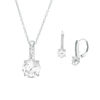 Thumbnail Image 1 of Lab-Created White Sapphire Pendant and Drop Earrings Set in Sterling Silver