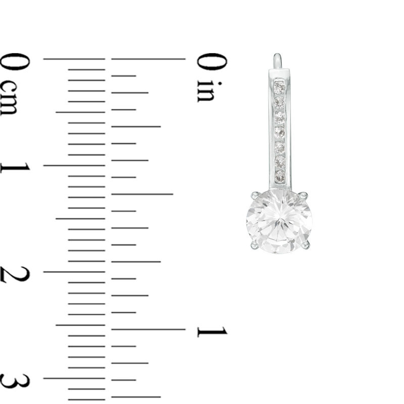 Main Image 3 of Lab-Created White Sapphire Pendant and Drop Earrings Set in Sterling Silver