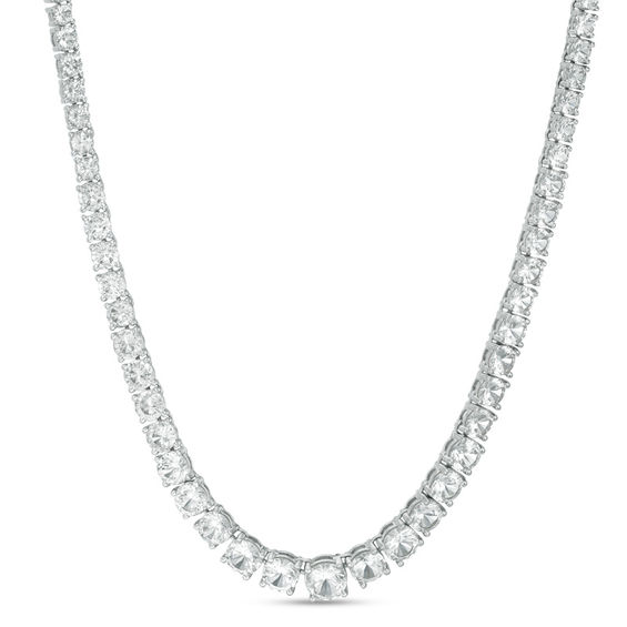 14kt Blue Sapphire Tennis Necklace - 001-235-00552