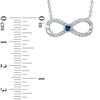Thumbnail Image 3 of Vera Wang Love Collection 1/6 CT. T.W. Diamond and Blue Sapphire Infinity Necklace in Sterling Silver - 19"