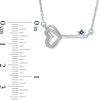 Thumbnail Image 3 of Vera Wang Love Collection 1/20 CT. T.W. Diamond and Blue Sapphire Heart-Top Key Necklace in Sterling Silver - 19"