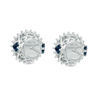 Vera Wang Love Collection Cultured Akoya Pearl and 1/8 CT. T.W. Diamond Frame Stud Earrings in 14K White Gold