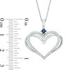 Thumbnail Image 3 of The Kindred Heart from Vera Wang Love Collection 1/3 CT. T.W. Diamond and Sapphire Pendant in 14K White Gold - 19"