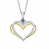 Thumbnail Image 1 of The Kindred Heart from Vera Wang Love Collection Diamond and Sapphire Pendant in Sterling Silver and 14K Gold - 19"