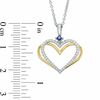 Thumbnail Image 3 of The Kindred Heart from Vera Wang Love Collection Diamond and Sapphire Pendant in Sterling Silver and 14K Gold - 19"