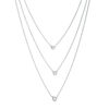 Thumbnail Image 1 of Diamond Accent Three Stone Multi-Strand Necklace in Sterling Silver - 22"