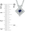Thumbnail Image 3 of Vera Wang Love Collection Blue Sapphire and 1/4 CT. T.W. Diamond Frame Necklace in Sterling Silver - 19"