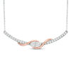 Thumbnail Image 0 of Ever Us® 1 CT. T.W. Two-Stone Diamond Swirl Necklace in 14K Two-Tone Gold - 17"