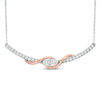 Thumbnail Image 1 of Ever Us® 1 CT. T.W. Two-Stone Diamond Swirl Necklace in 14K Two-Tone Gold - 17"